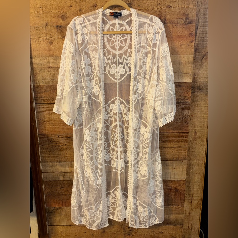 Indigo Poppy Lace Duster - Picture 2 of 5
